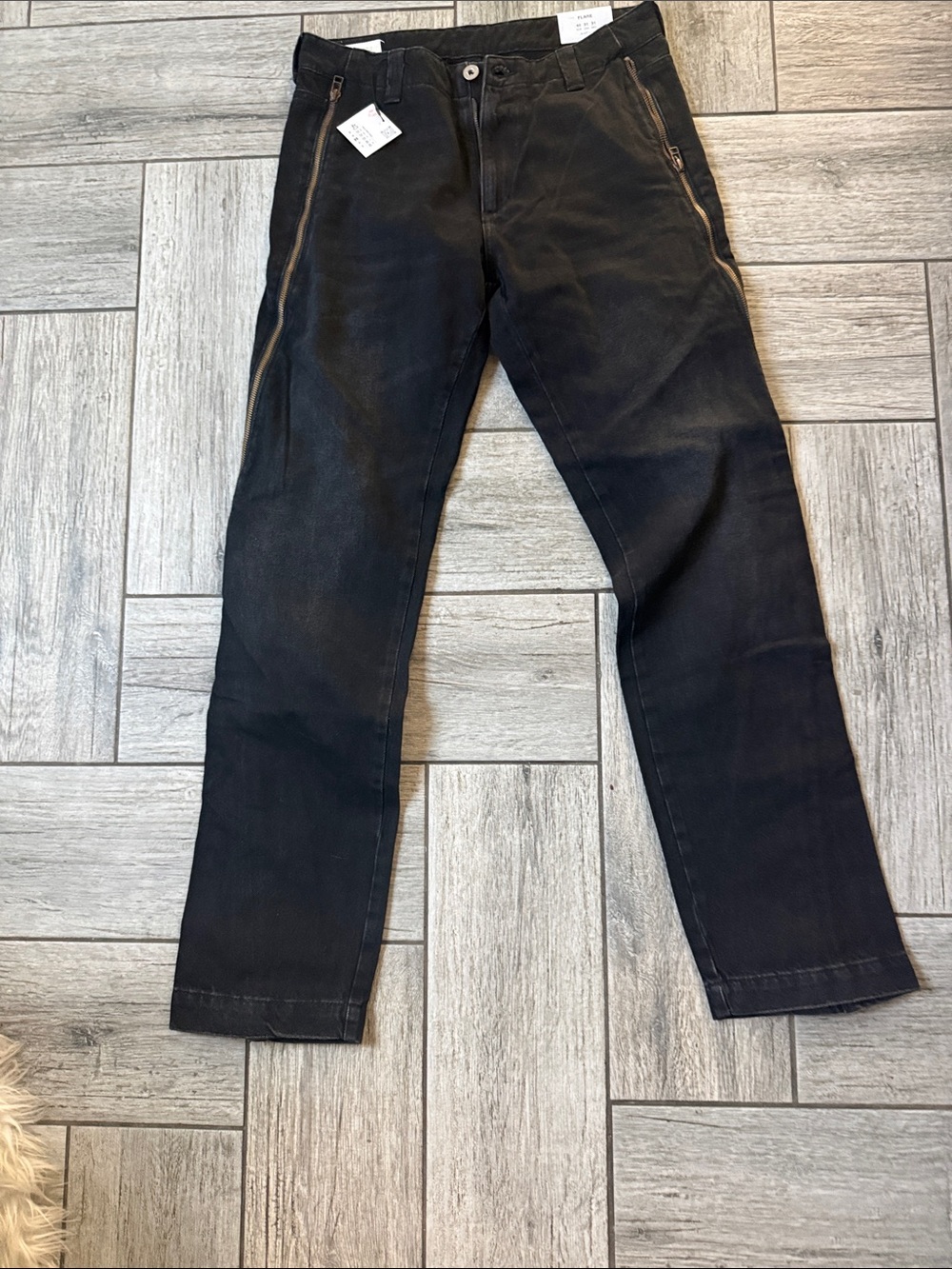 Zara Black Straight-Leg Jeans with Side Zips